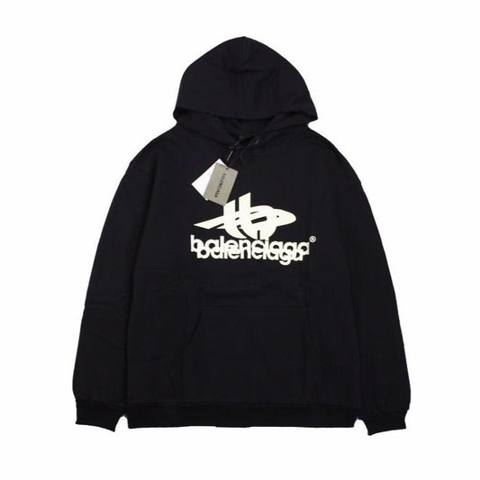 BALENCIAGA GRAPHIC LOGO HOODIE BLACK