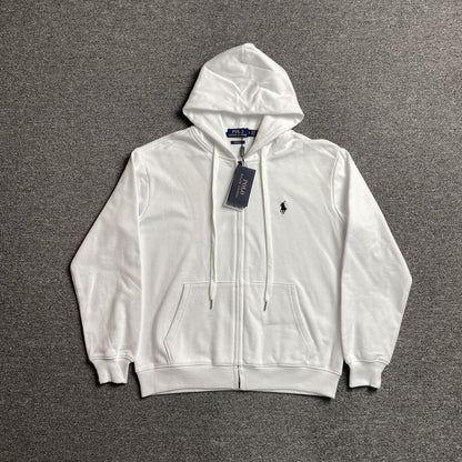 POLO RALPH LAUREN ZIP-UP HOODIE WHITE